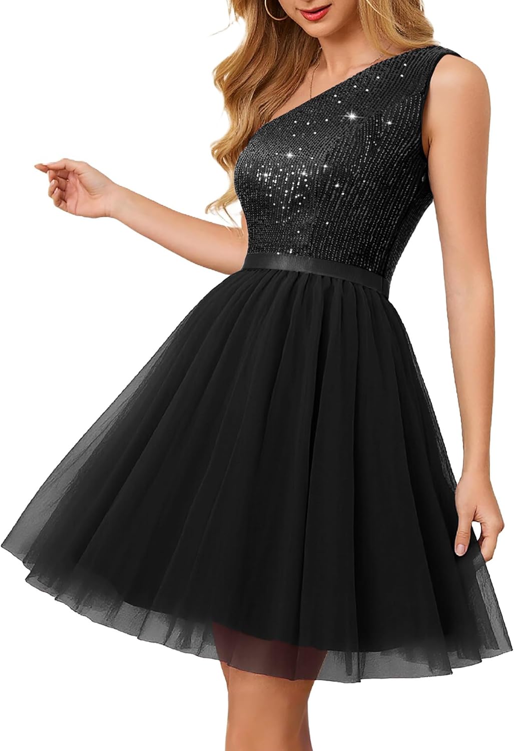 BeryLove One-Shoulder Sequin Dress for Homecoming Events