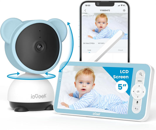 ieGeek 5'' 1080P Baby Monitor: Night Vision, App Control
