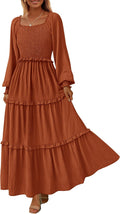 Women's Fall Maxi Dress with Long Sleeves by PRETTYGARDEN