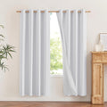 NICETOWN 100% Blackout Linen Curtains 52in x 72in - Energy Saving