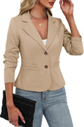 Women's Stretchy Knit Blazer Slim Fit Jacket - Lightweight Office