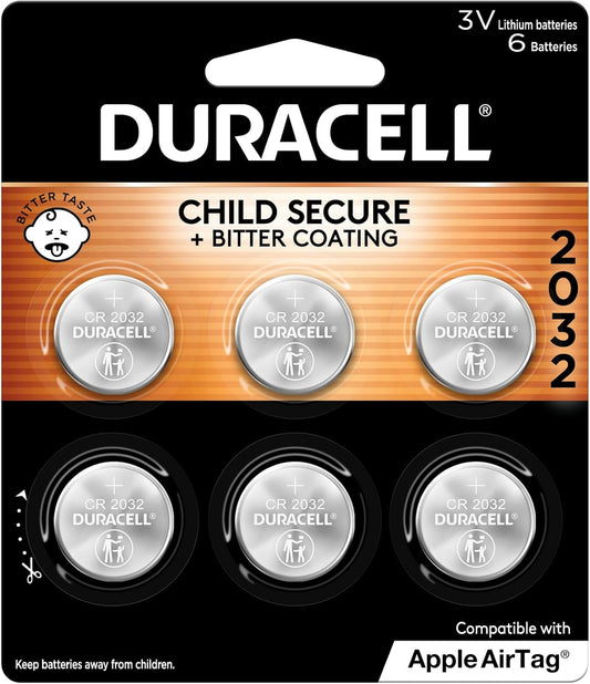 DURACELL 2032 Lithium Battery 6 Pack for Ultimate Child Safety