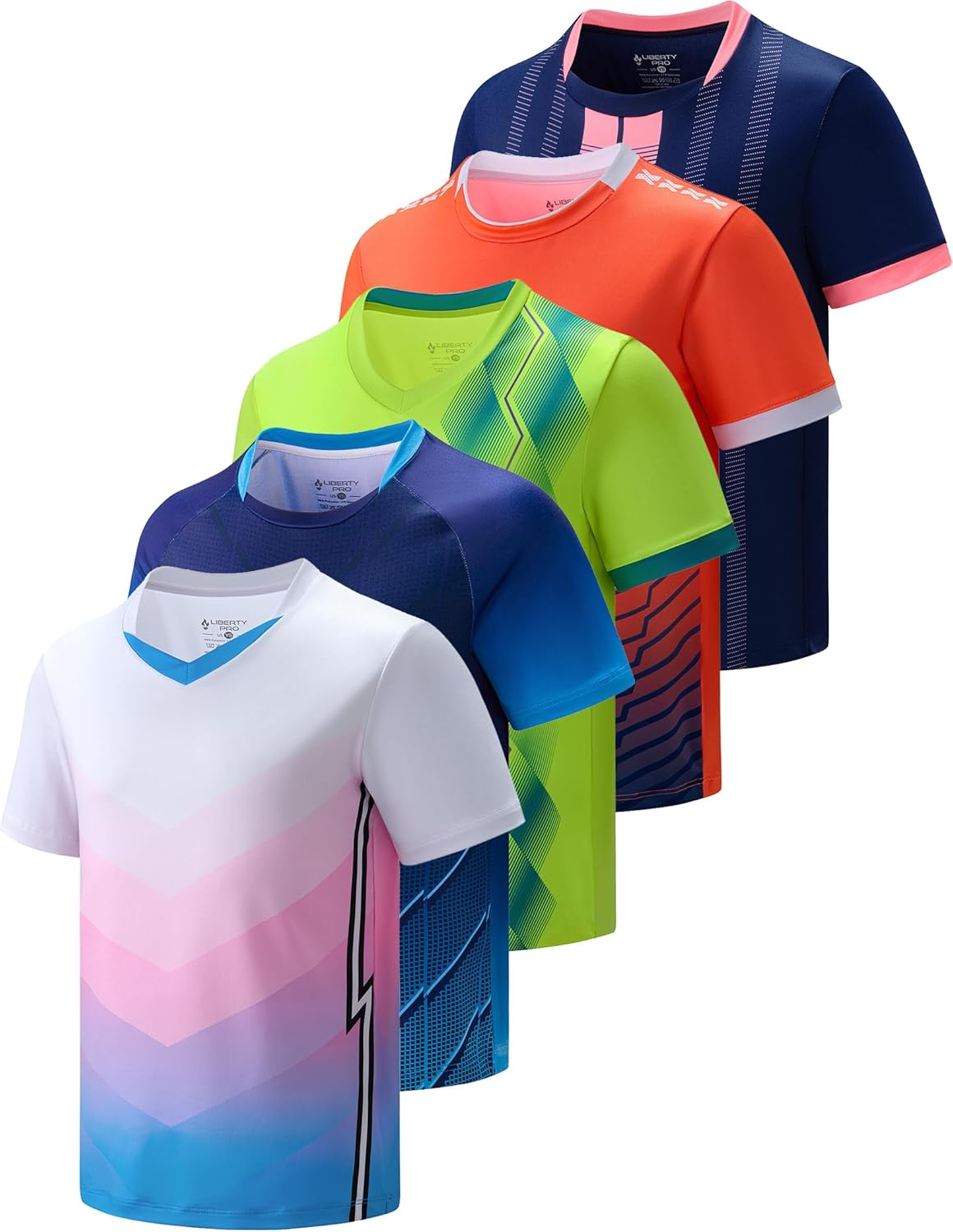 5 Pack Boys Athletic T Shirts for Activewear and Sports