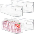 Plastic Food Storage 4 Pack Clear Container Bin with Handles - Kitchen