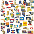 State Shape Flag Lapel Pin Set - Complete 50 State Flag Pins