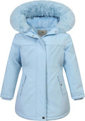 Girls Waterproof Winter Jacket Fleece Lined Hooded Coat - Insulated