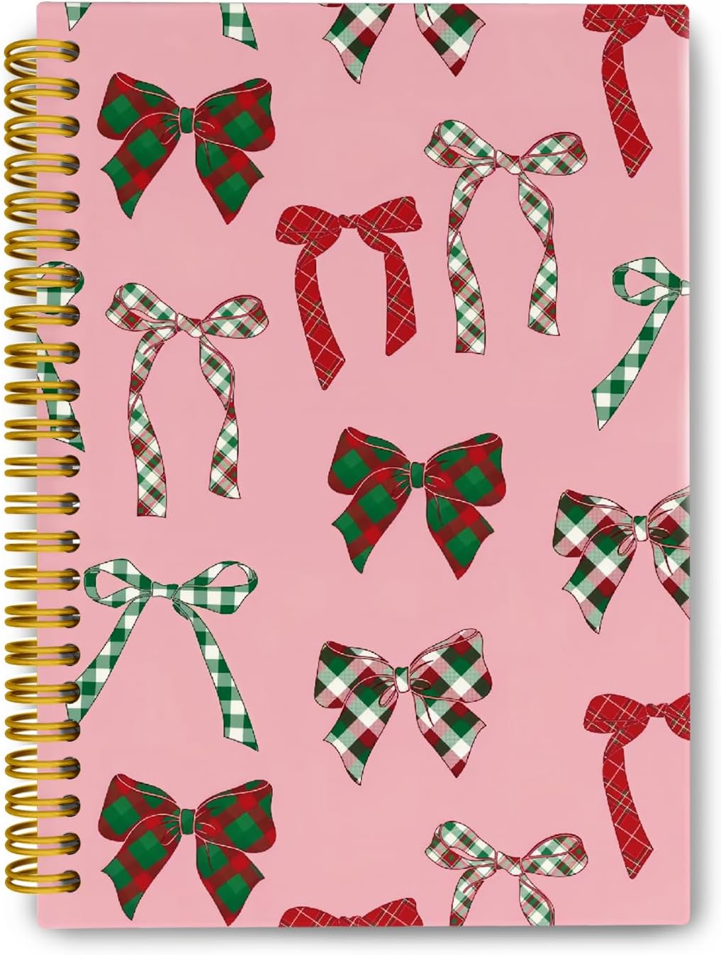 Coquette Christmas Journal, Preppy Spiral Notebook, College Ruled 5.5 x 8.3