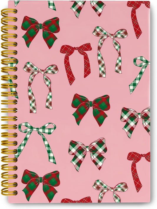 Coquette Christmas Journal, Preppy Spiral Notebook, College Ruled 5.5 x 8.3