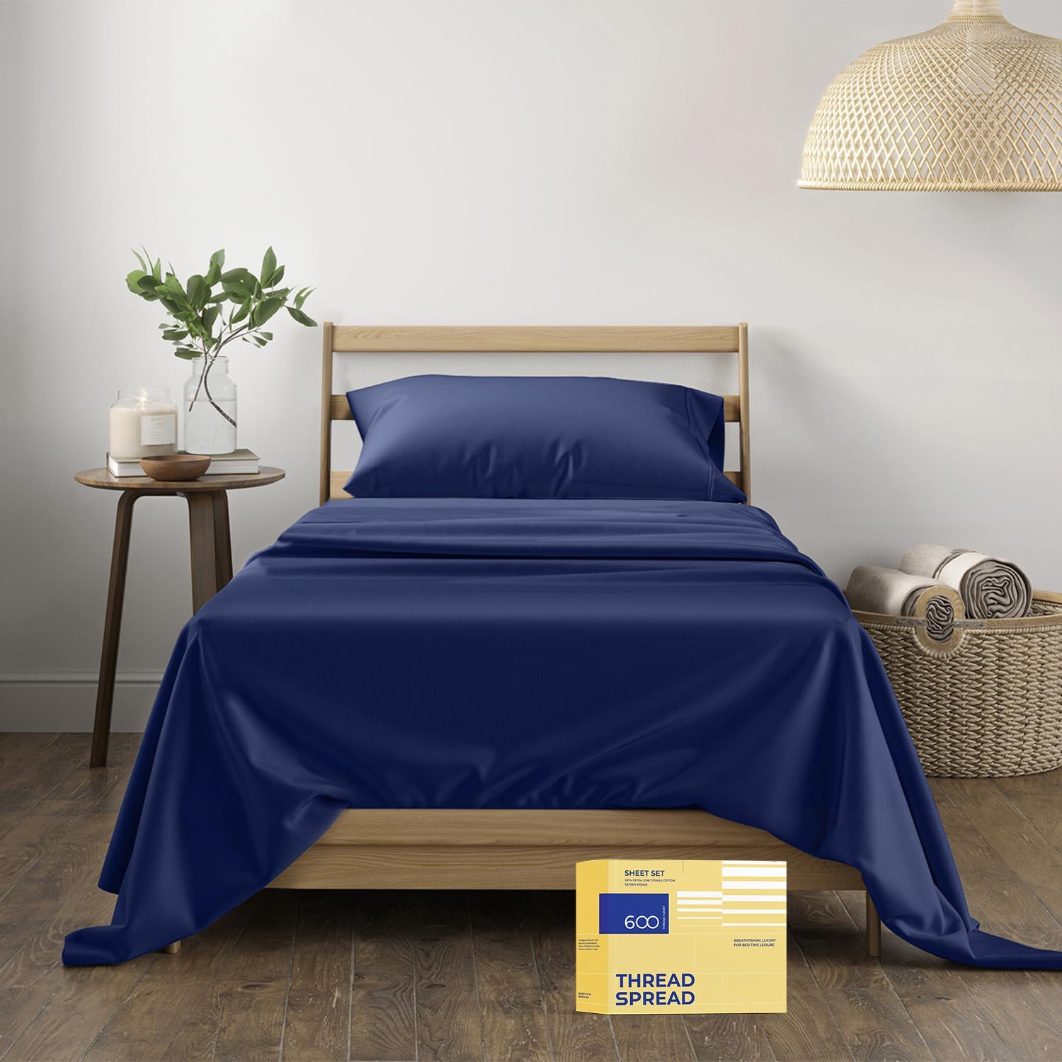 Luxurious 100% Egyptian Cotton Twin Sheets Set for Comfort