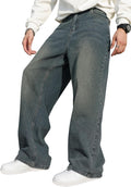 Stylish Men's Baggy Jeans with Distressed Look for Relaxed Fit