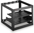 10U Network Cabinet Enclosed Wall Mount Rack - Secure, Mobile