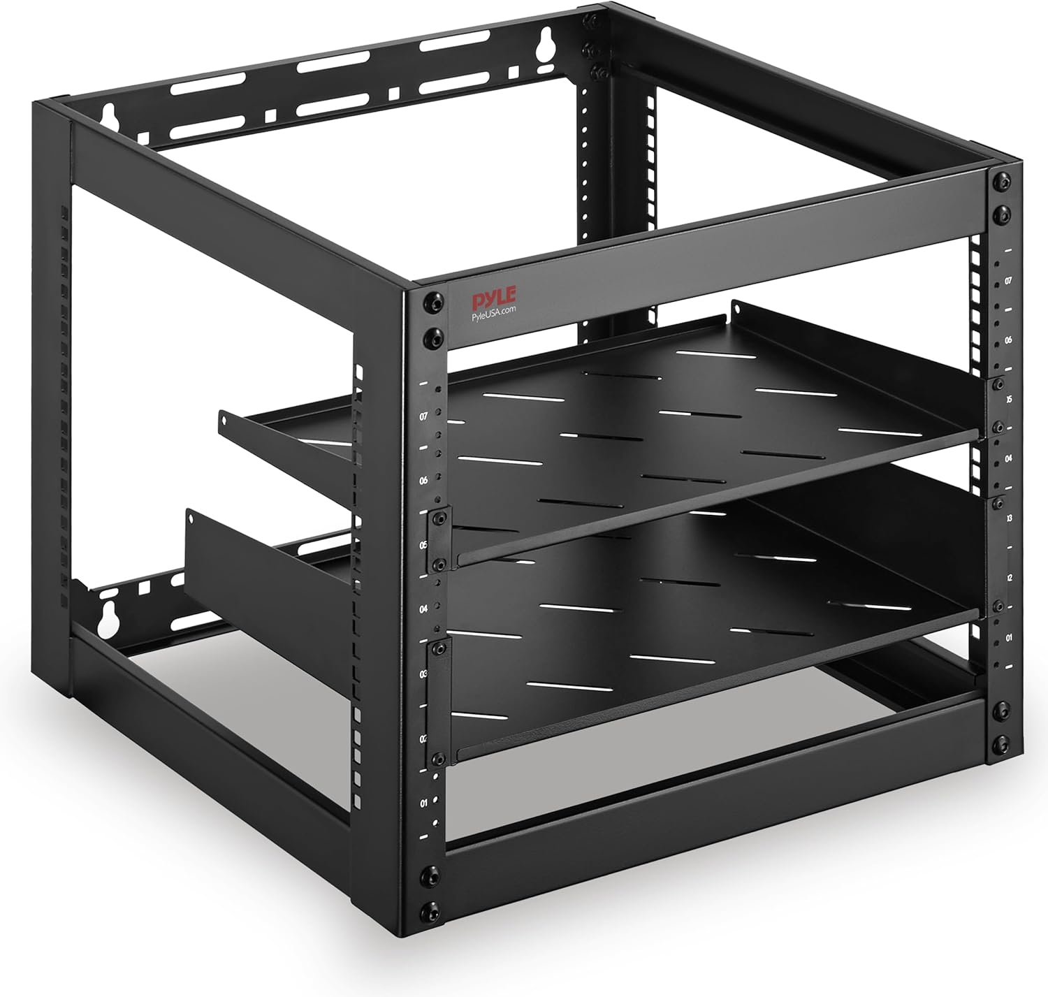 Pyle 10U Network Cabinet - Secure Wall Mount Server Rack