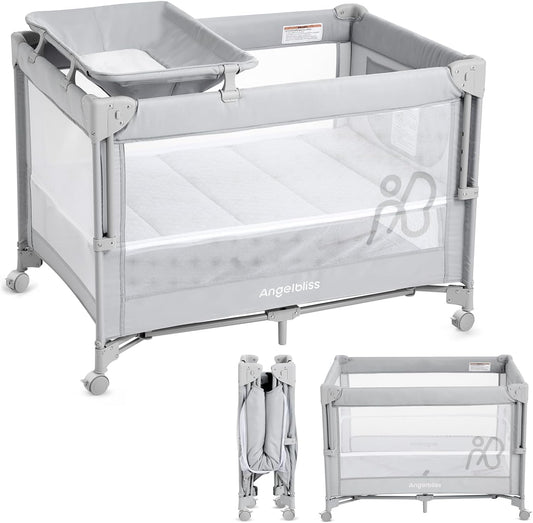 ANGELBLISS Baby Bassinet Bedside Crib: 4-in-1 Playard Solution