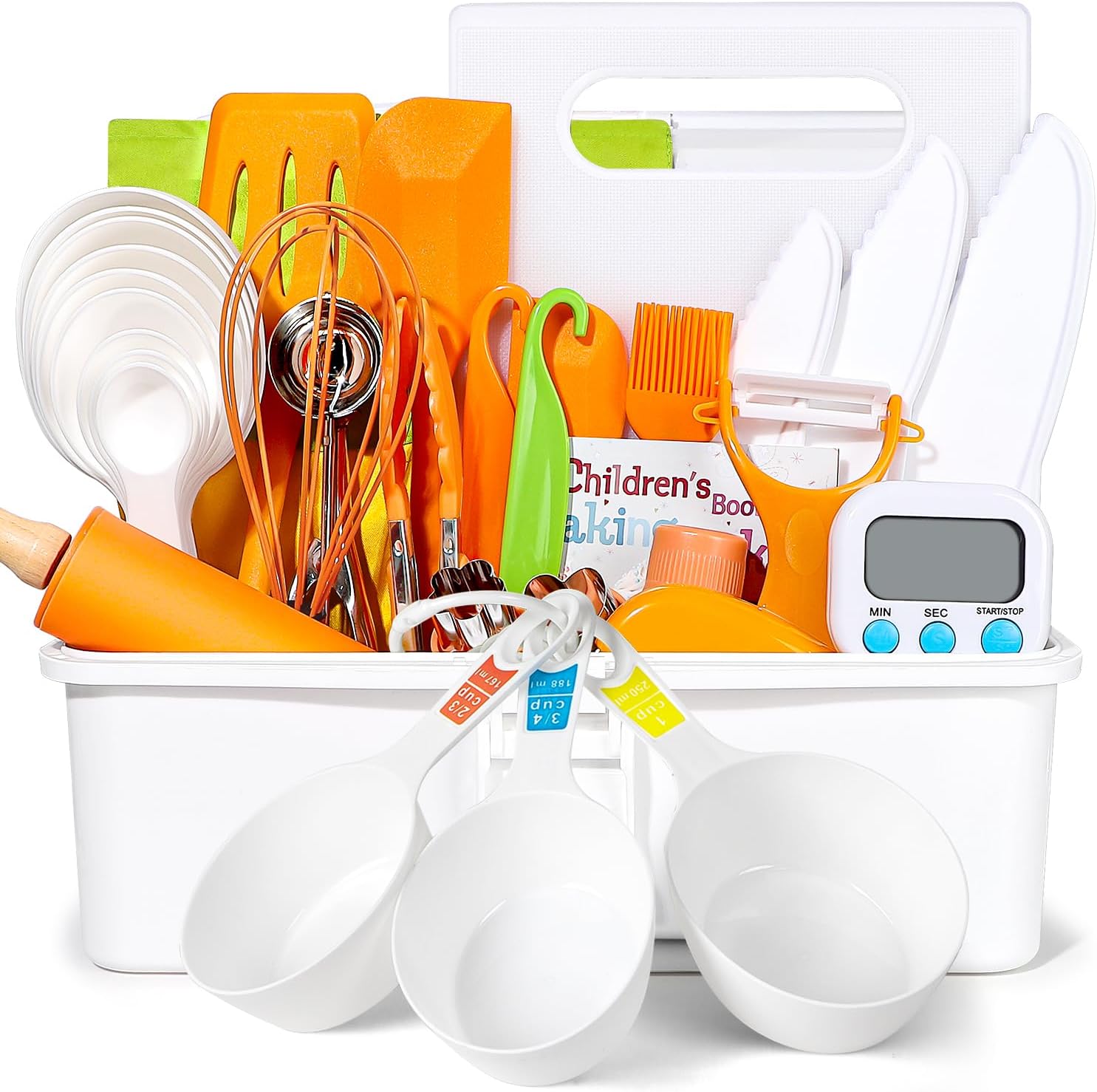 Kids Cooking Sets Real with Safe Knives and Storage Case