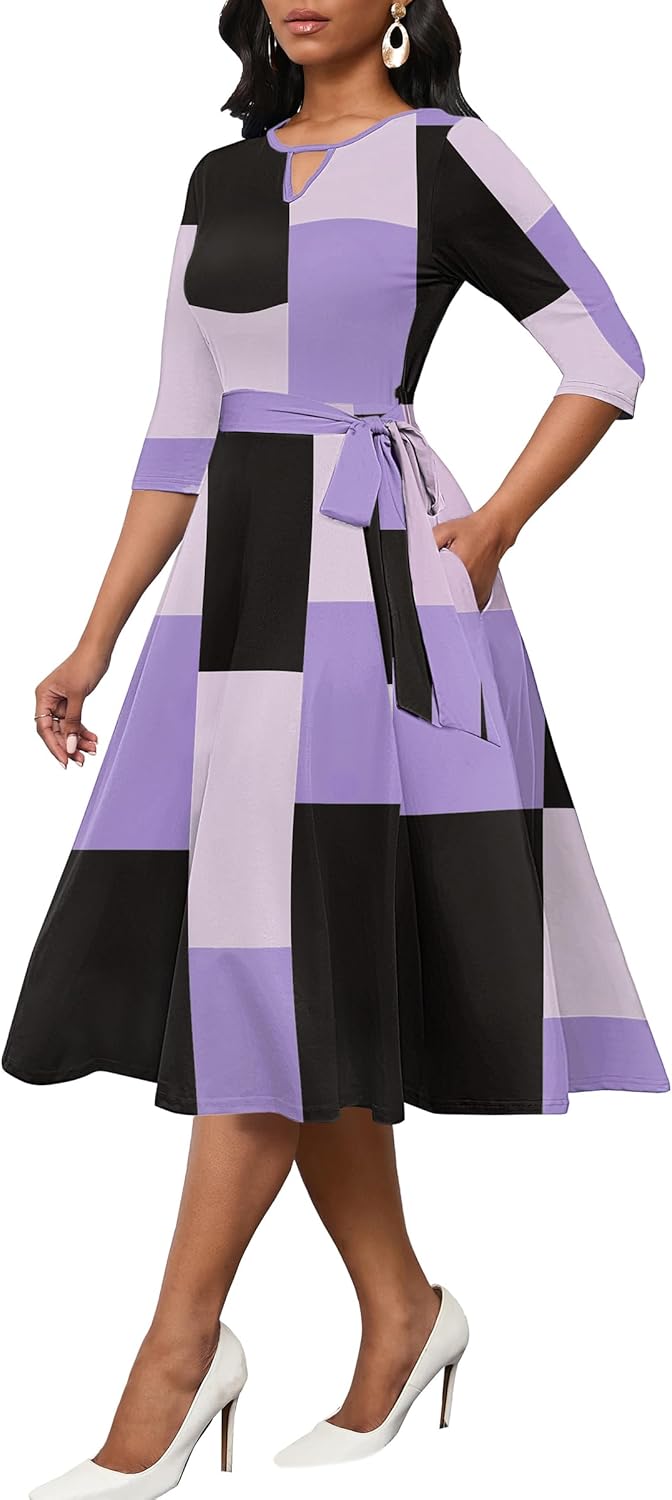 CLOCOR Midi Dresses for Women Casual A-Line Fit and Flare