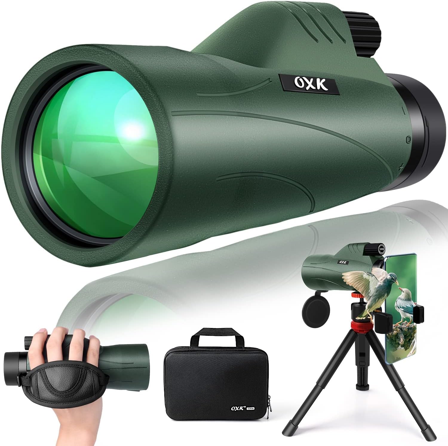 12x56 High Power Monocular Telescope for Bird Watching & More