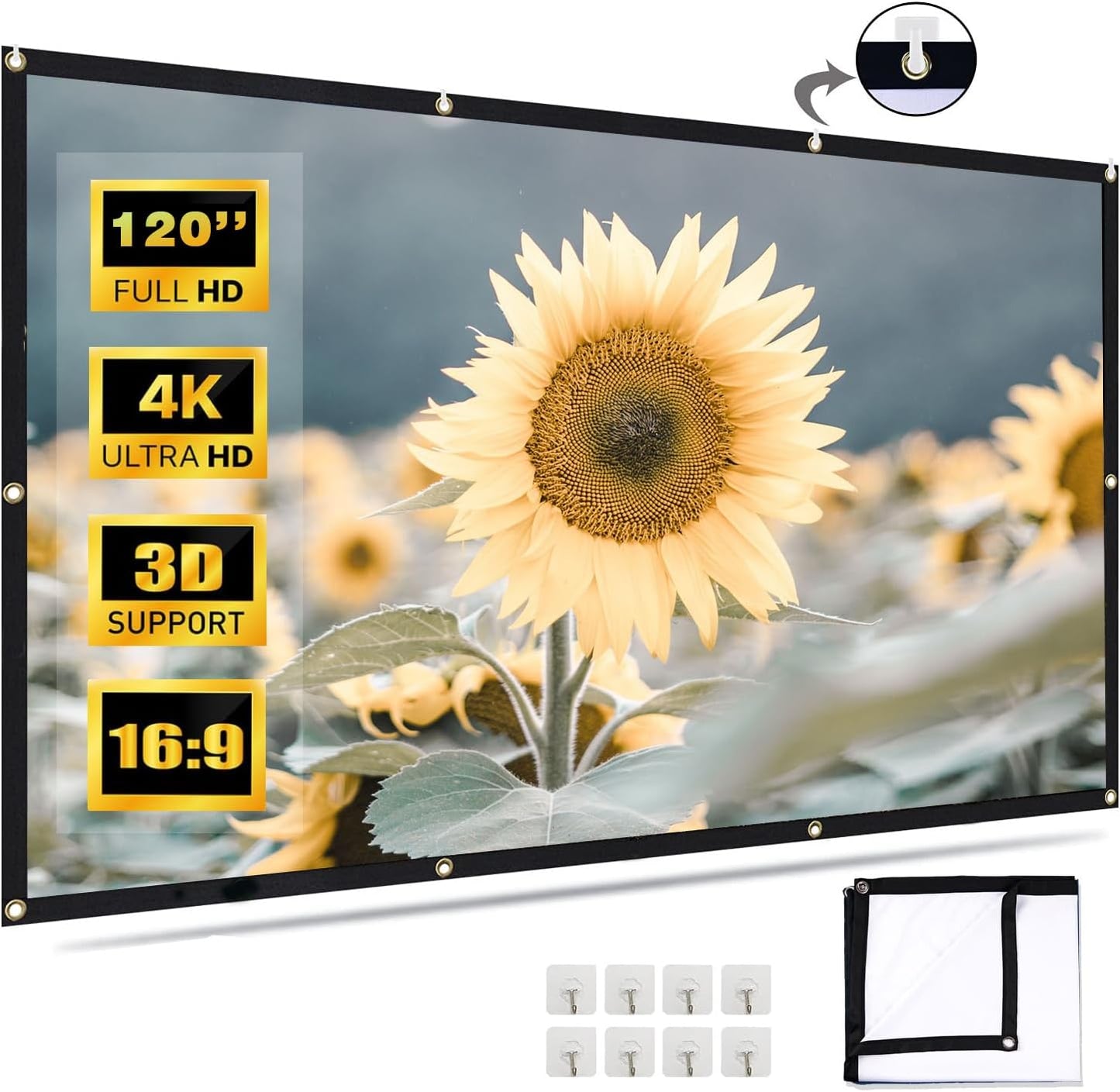 Portable Anti-Crease 120 Projector Screen