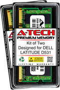 A-Tech 4GB (2 x 2GB) DDR2 800MHz SO-DIMM RAM for DELL Latitude D531