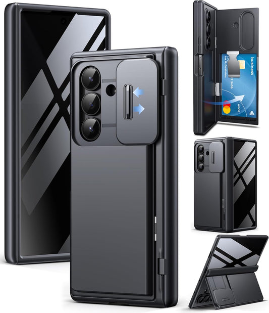 TONGATE Wallet Case for Z Fold 7 with Privacy Screen Protector