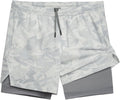 Men's 2 in 1 Workout Shorts with 5ft Inner Compression Liner