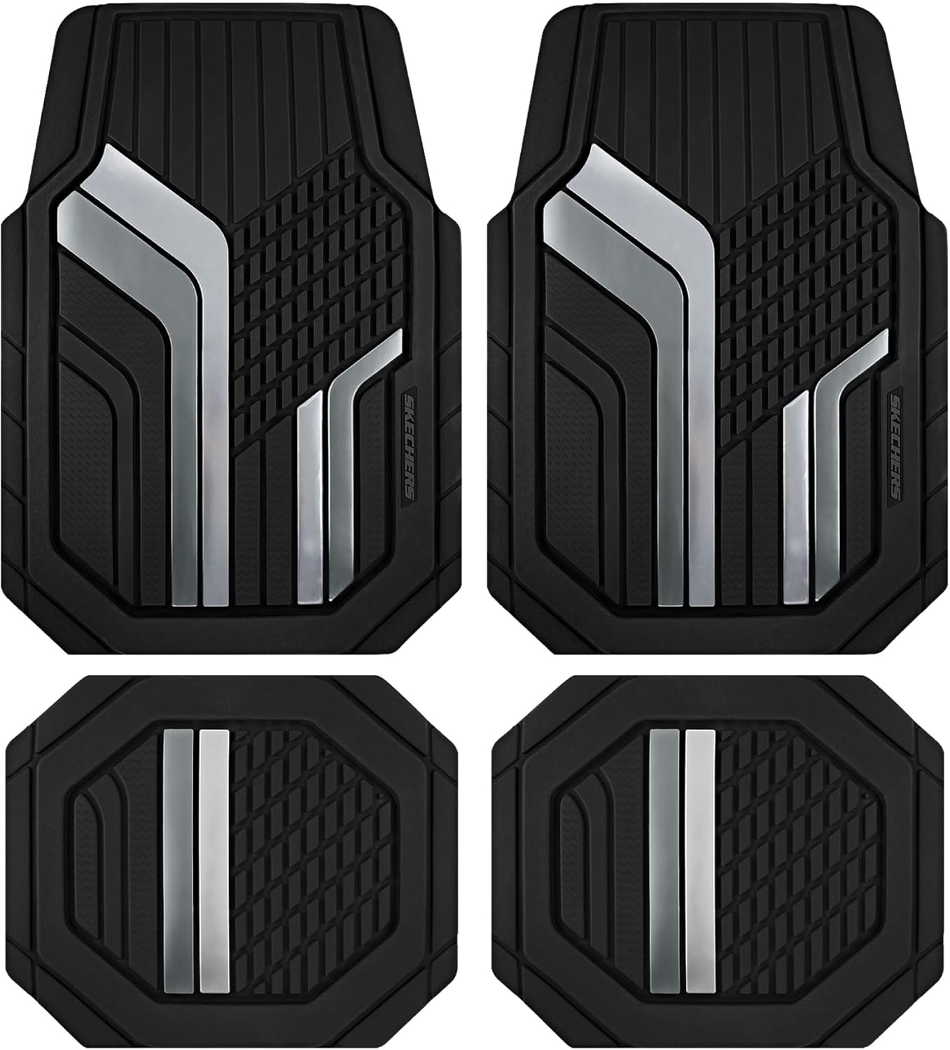 Skechers Heavy Duty Rubber Car Floor Mats for All Weather Use