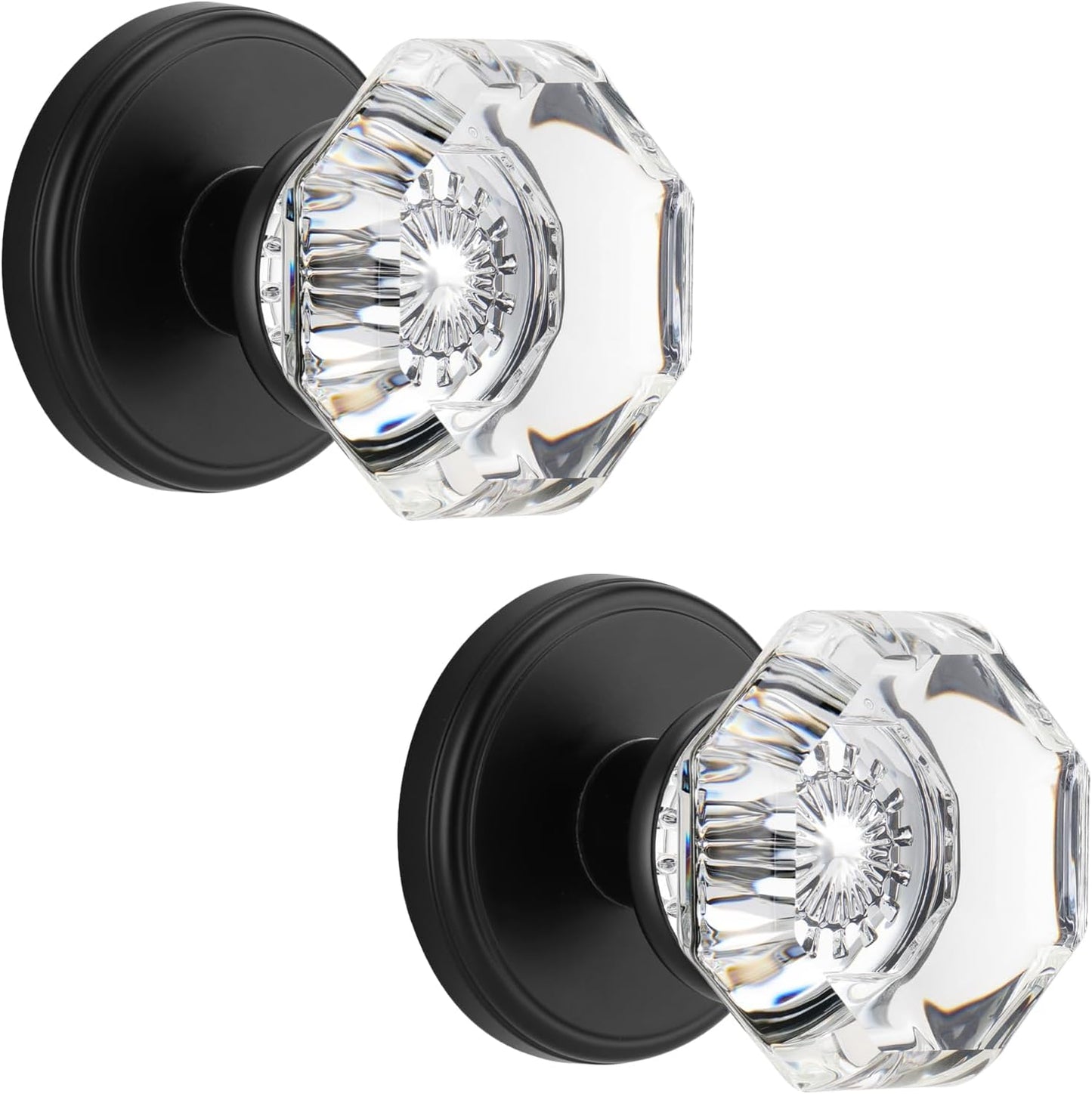 Crystal Glass Dummy Round Door Knob for Bifold Closet Use