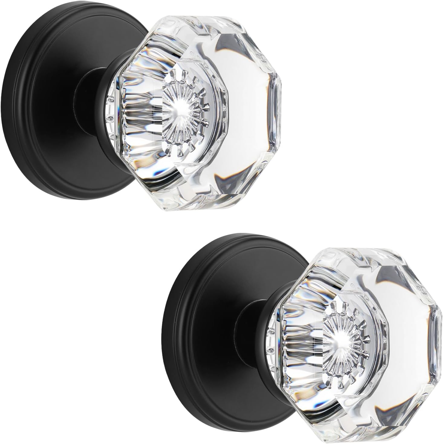 Crystal Glass Dummy Round Door Knob for Bifold Closet Use