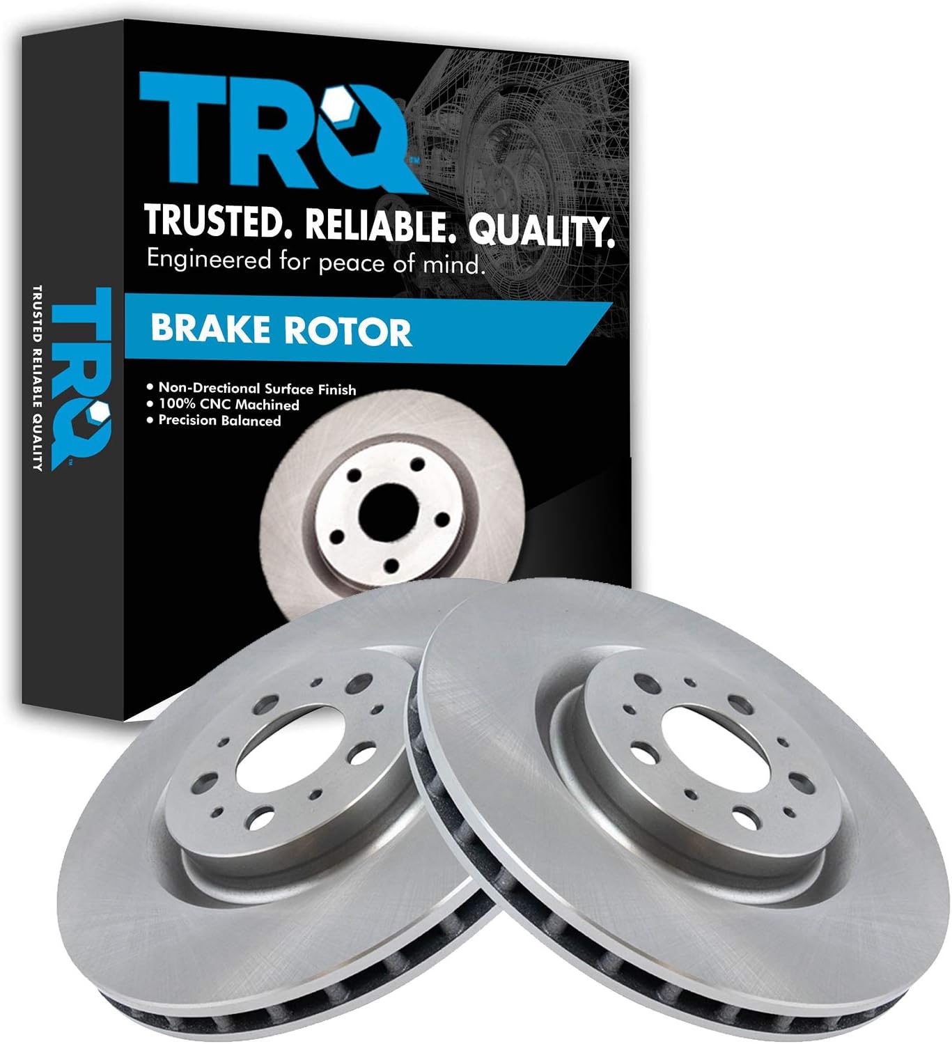 TRQ Front Brake Rotors Set for 2004-2007 Volvo S60 V70