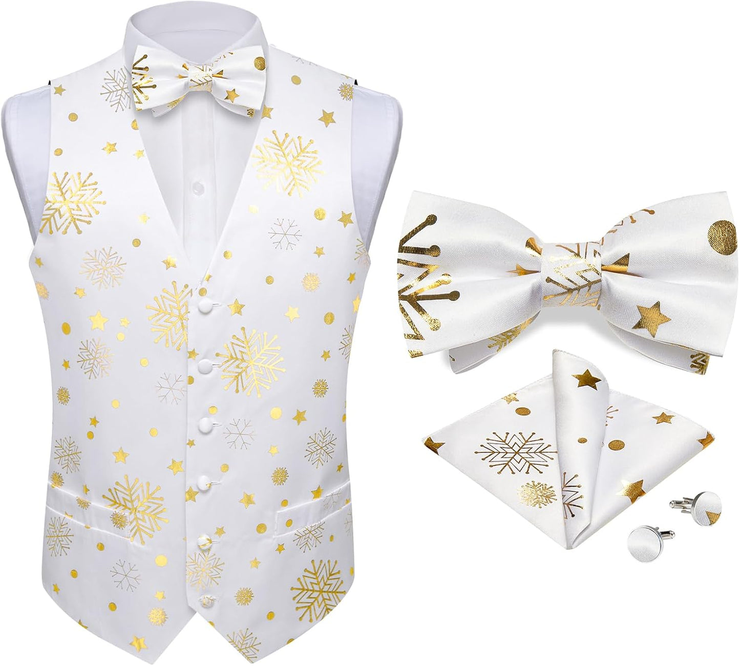 DiBanGu Mens Christmas Suit Vest Set for Stylish Holiday Parties