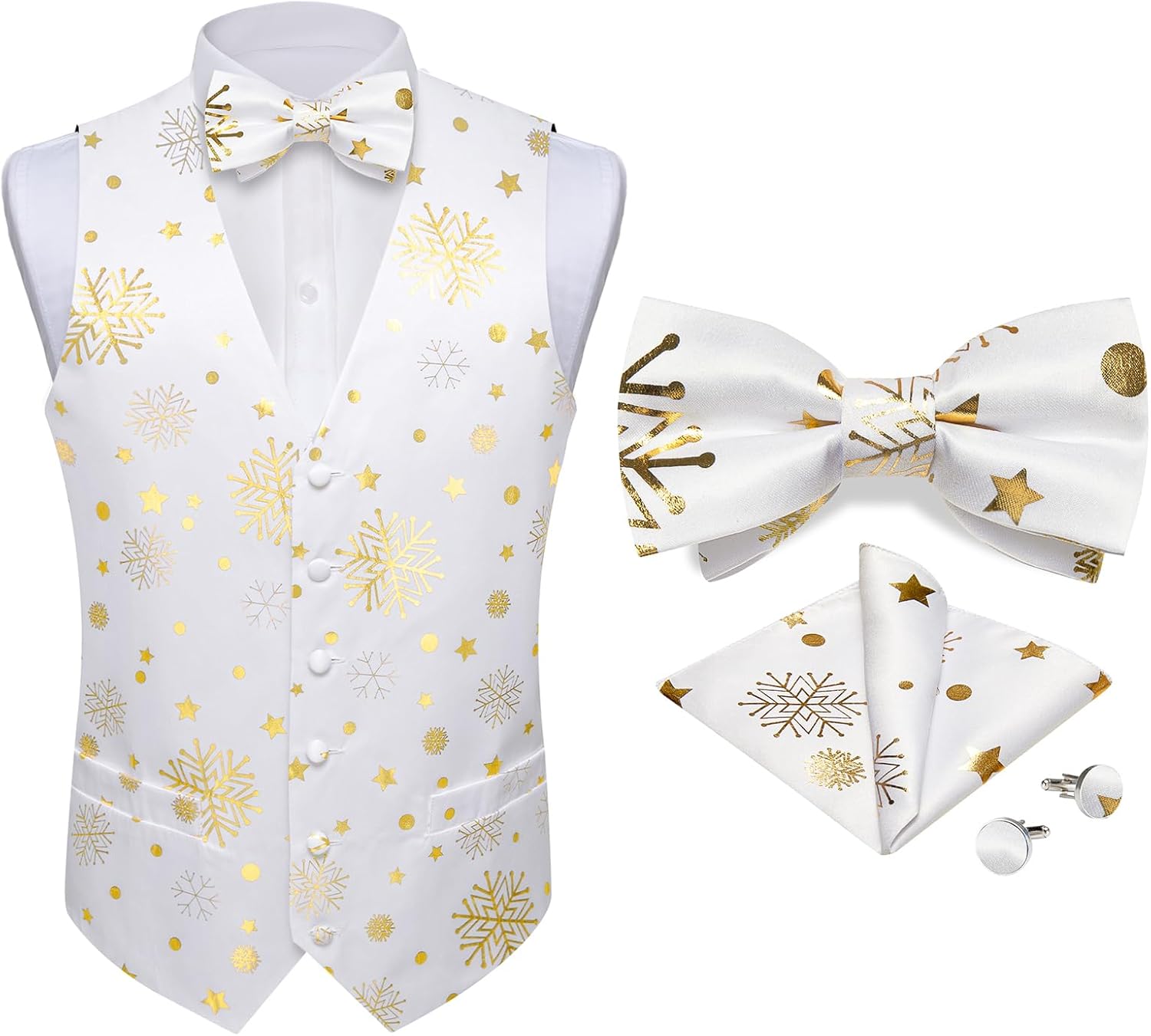 DiBanGu Mens Christmas Suit Vest Set for Stylish Holiday Parties