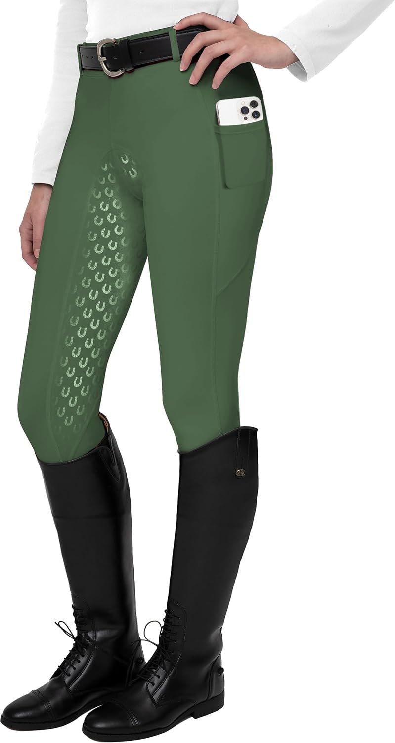 FitsT4 Sports Women's Full Seat Riding Tights with Grip