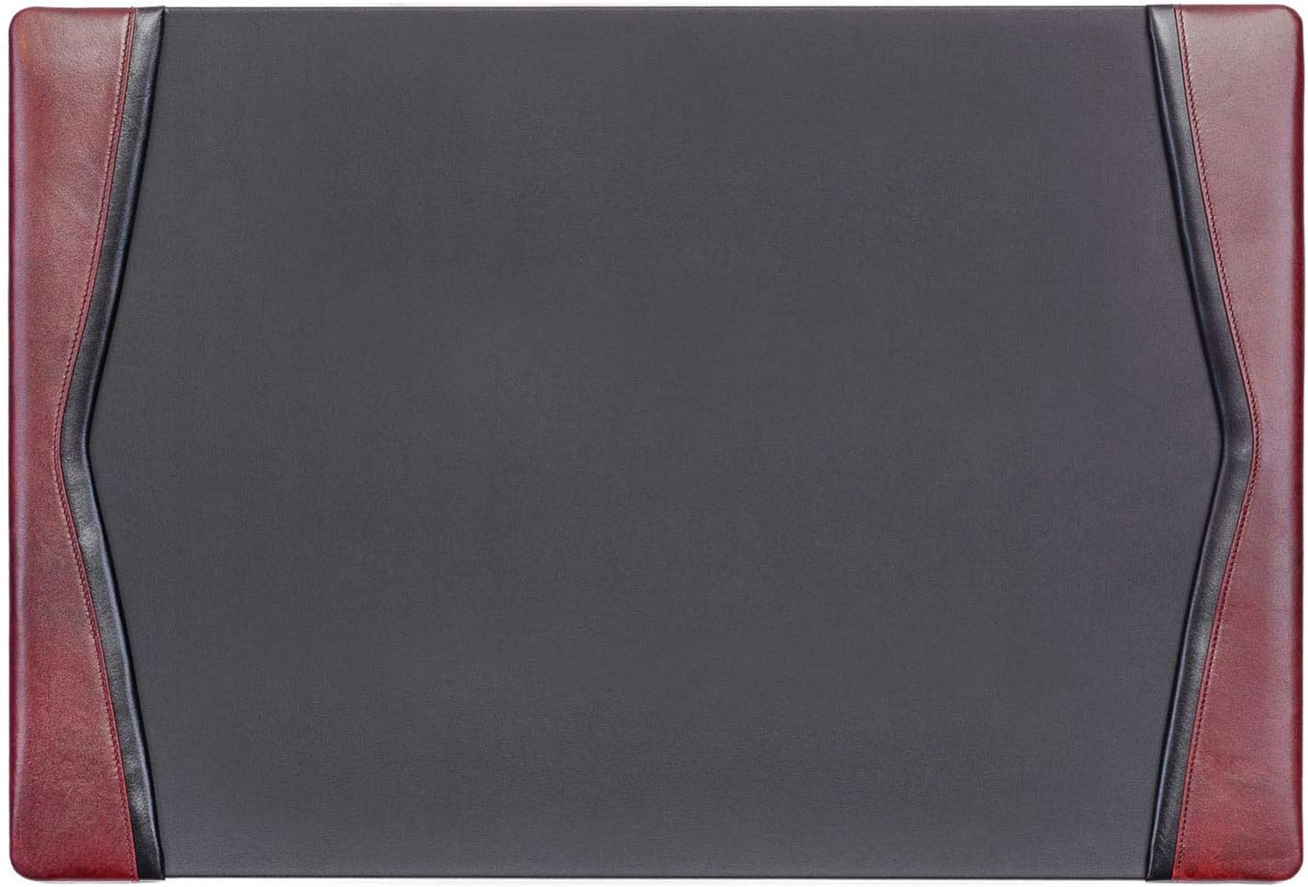 Burgundy Leather Desk Pad with Side Rails for Elegant Office Use