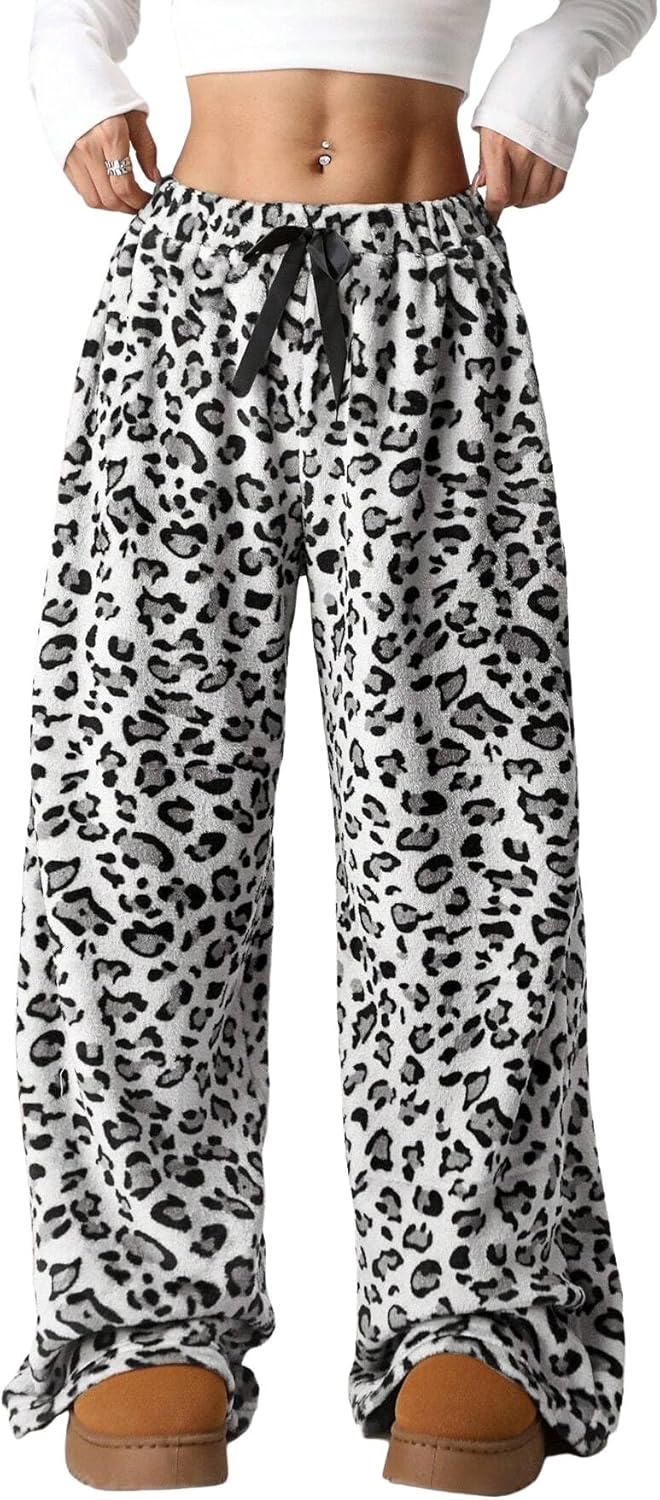 ZAFUL Women's Fuzzy Plush Pajama Pants for Cozy Comfort