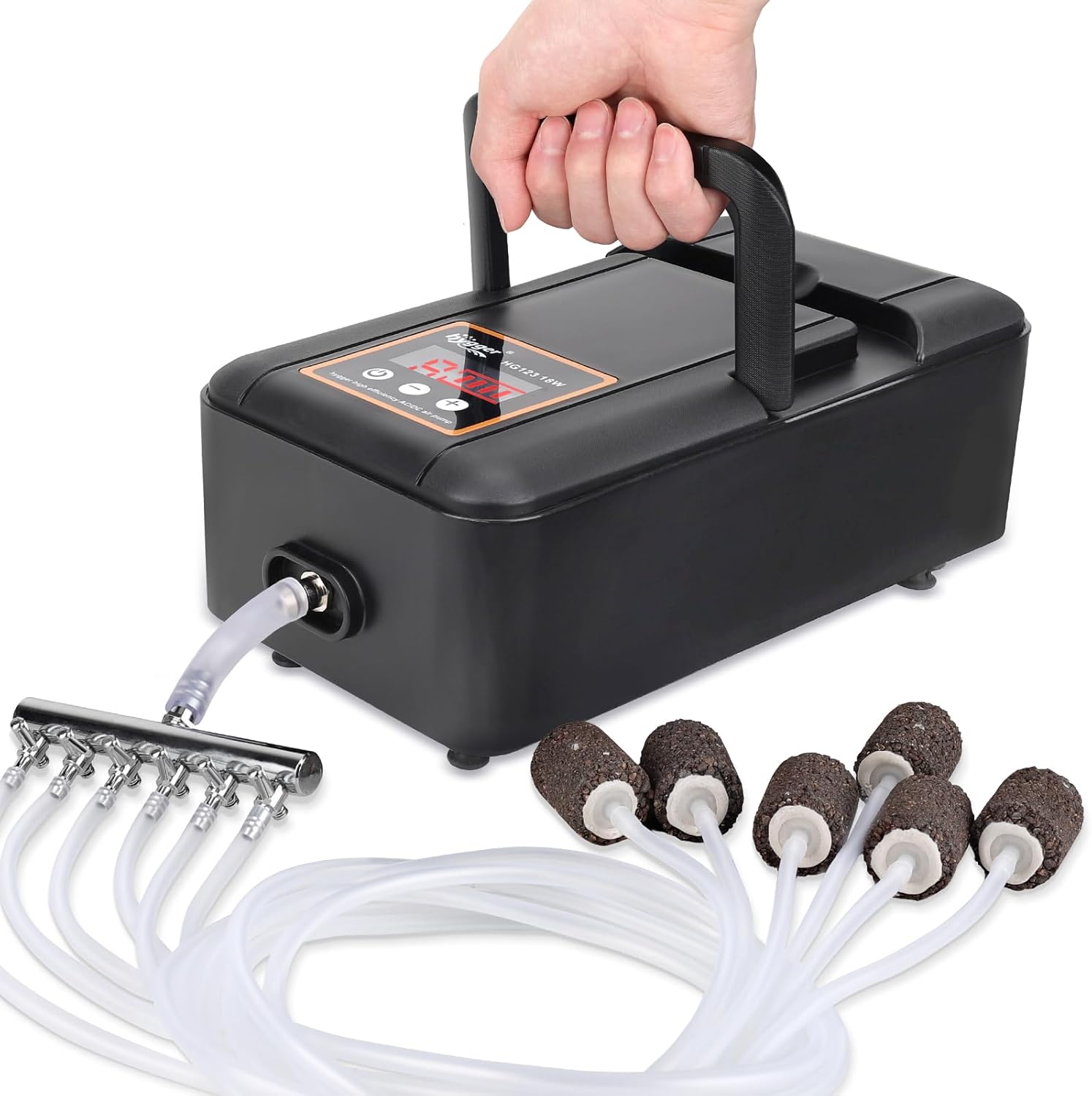 Powerful Rechargeable Aquarium Air Pump for Fish Tanks & Ponds