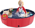 Foldable Dog Pool 47in x 12in Kiddie Pool - Space-Saving Pet Bath Tub
