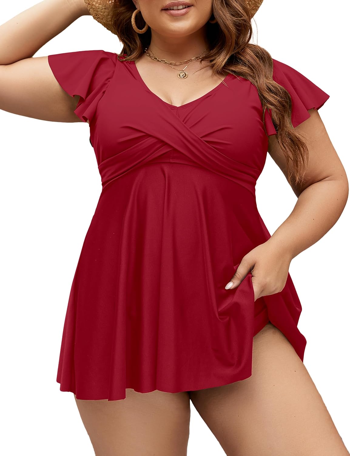 Edelqual Plus Size Tankini Swimsuits for Women with Tummy Control
