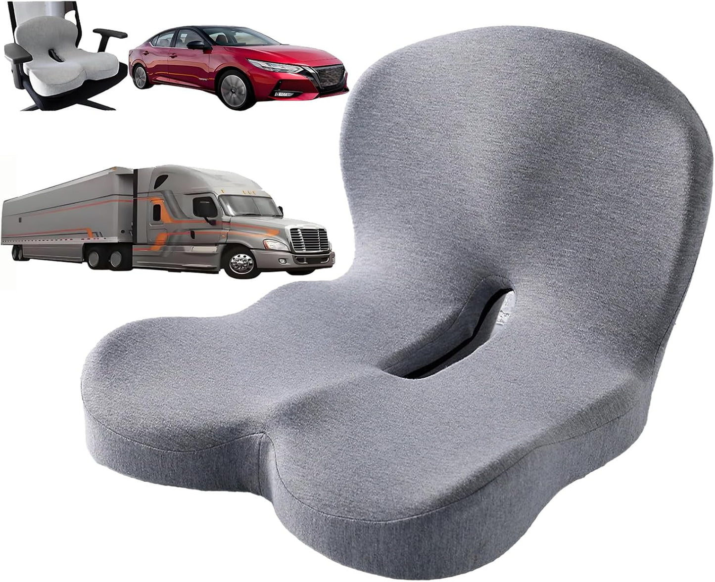 Memory Foam L-Shaped Seat Cushion for Office Chair & Car Use