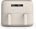 BELLA 4 Qt TriZone Air Fryer - Ceramic Nonstick - Dual Basket Design - Preset Cooking - 1200W