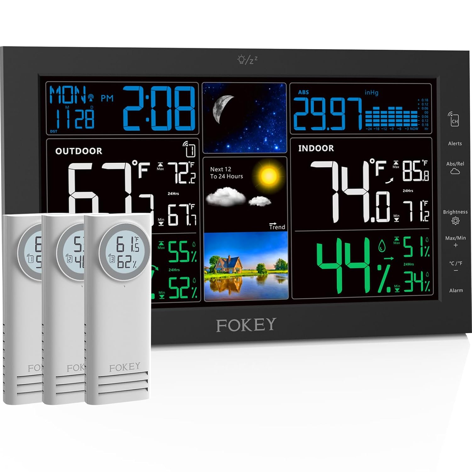 Wireless Indoor Outdoor Weather Station with Precision Sensors