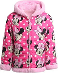 Disney Girls Princess Reversible Quilted Hooded Puffer Jacket - Cozy