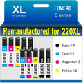 LEMERO Remanufactured 220XL Ink Cartridges 10-Pack - High Yield