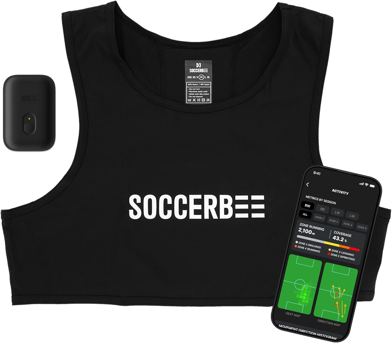 SOCCERBEE-BEE PRO 2 GPS Tracker & Vest for Soccer Training