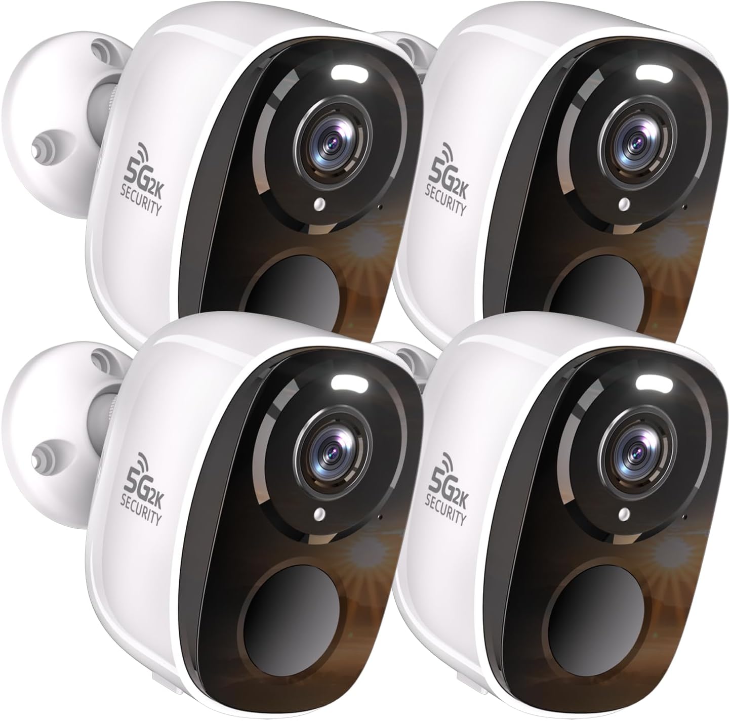 4pcs 5G/2.4G WiFi Security Cameras for Home & Outdoor Use