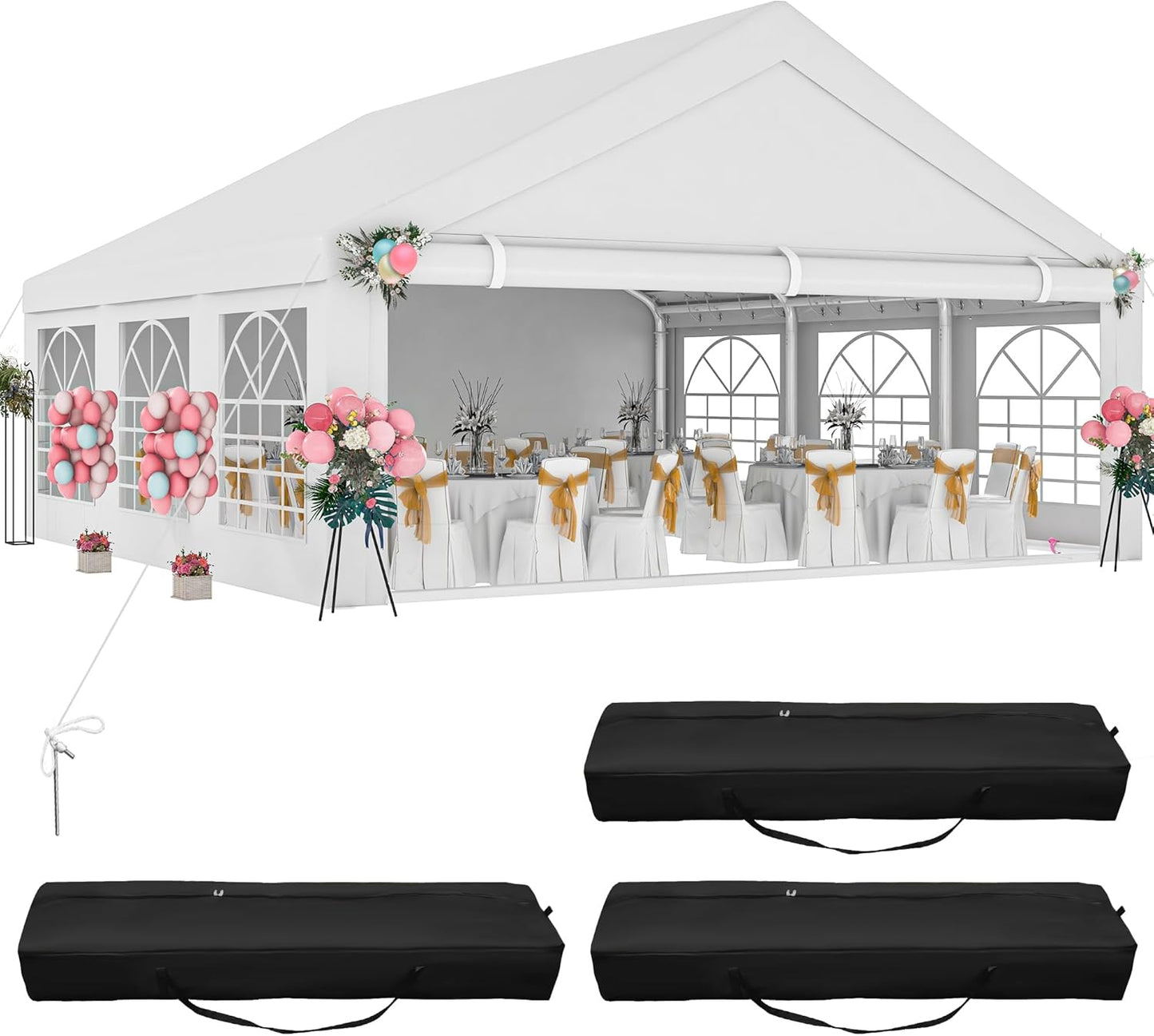 DWVO 20x20 ft Outdoor Heavy Duty Party Tent for Events