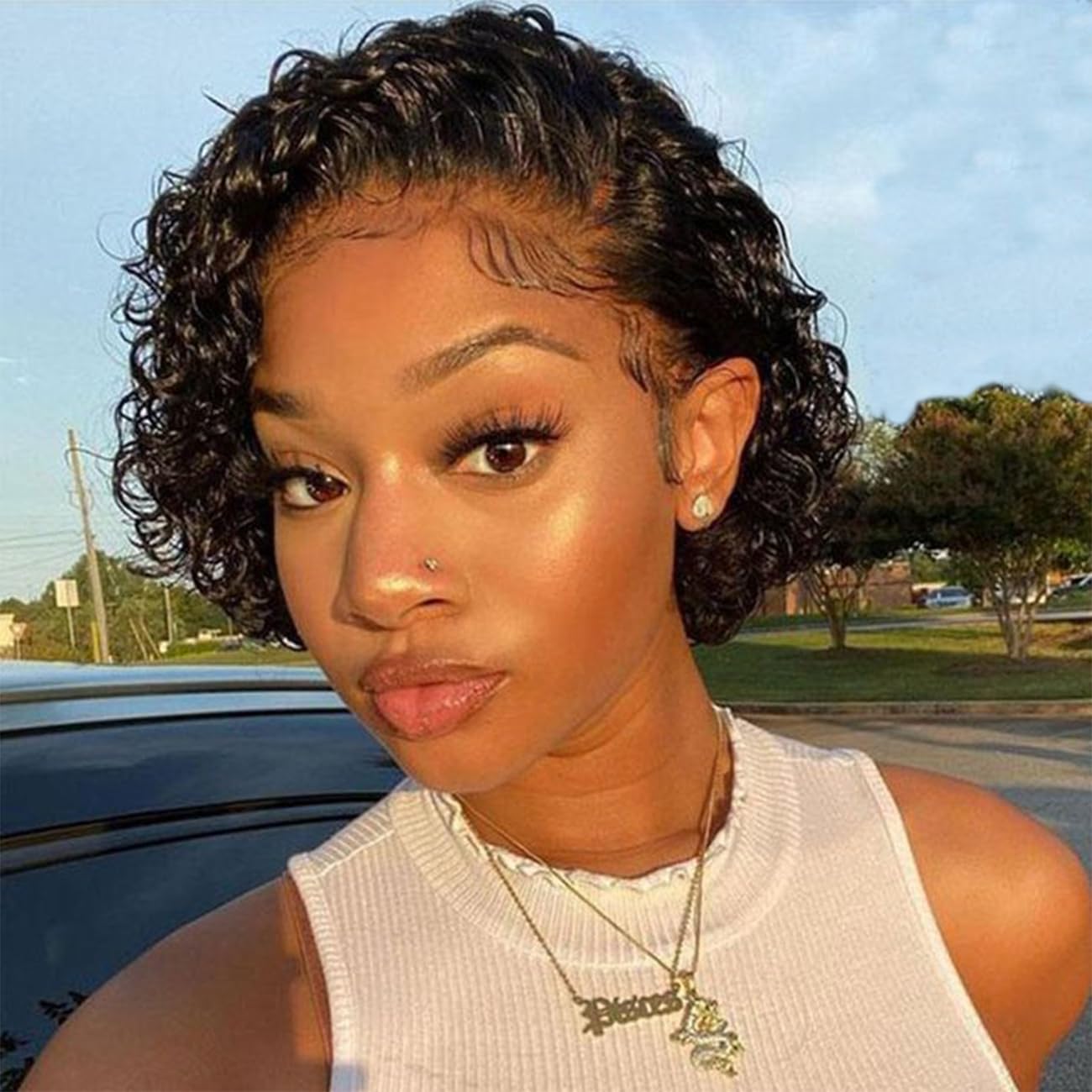 Pixie Cut Short Bob Glueless Frontal Wigs for Black Women