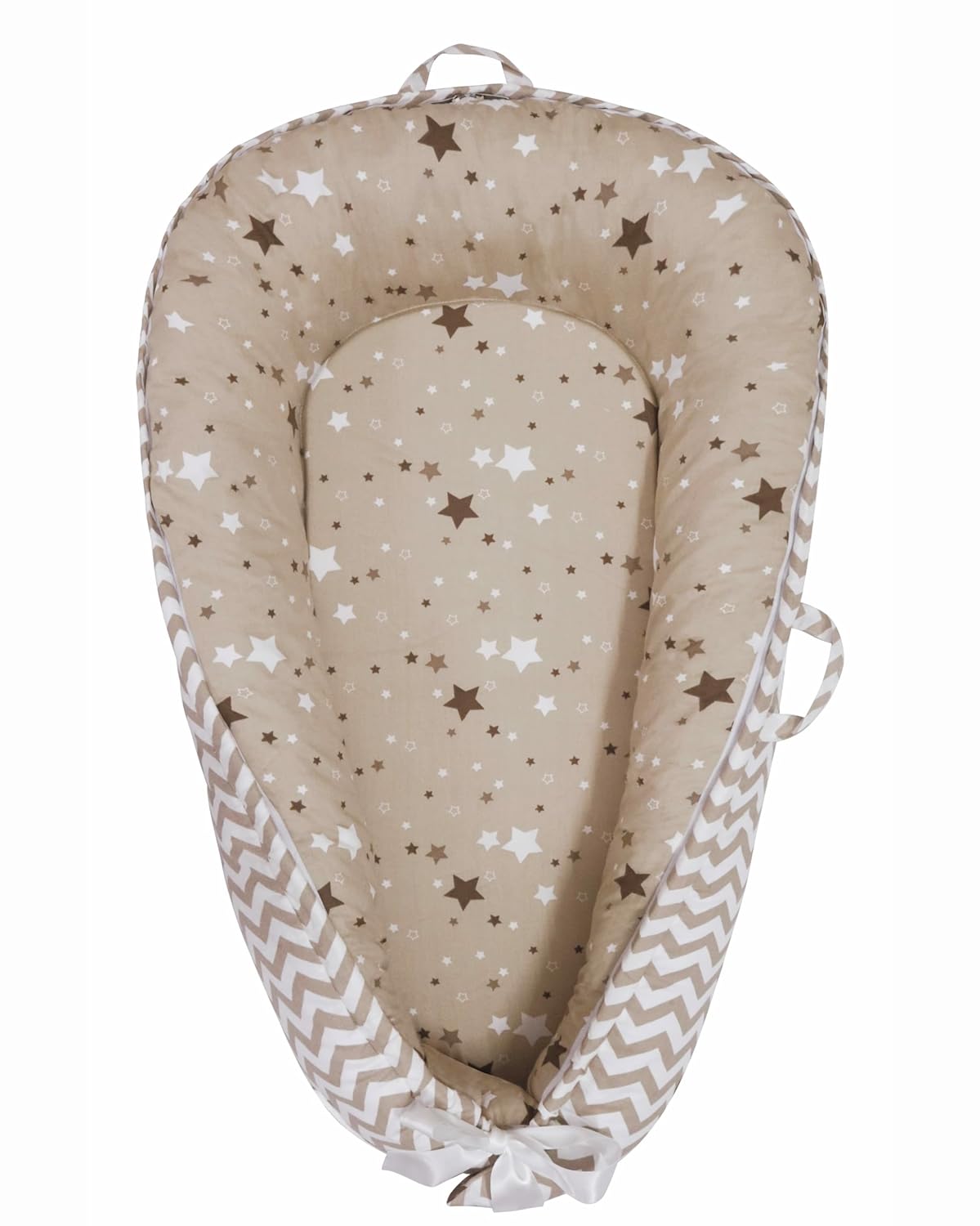 Organic Cotton Baby Lounger - Portable & Reversible