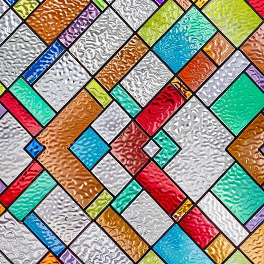 Stained Glass Window Privacy Film for Home Bathroom Door