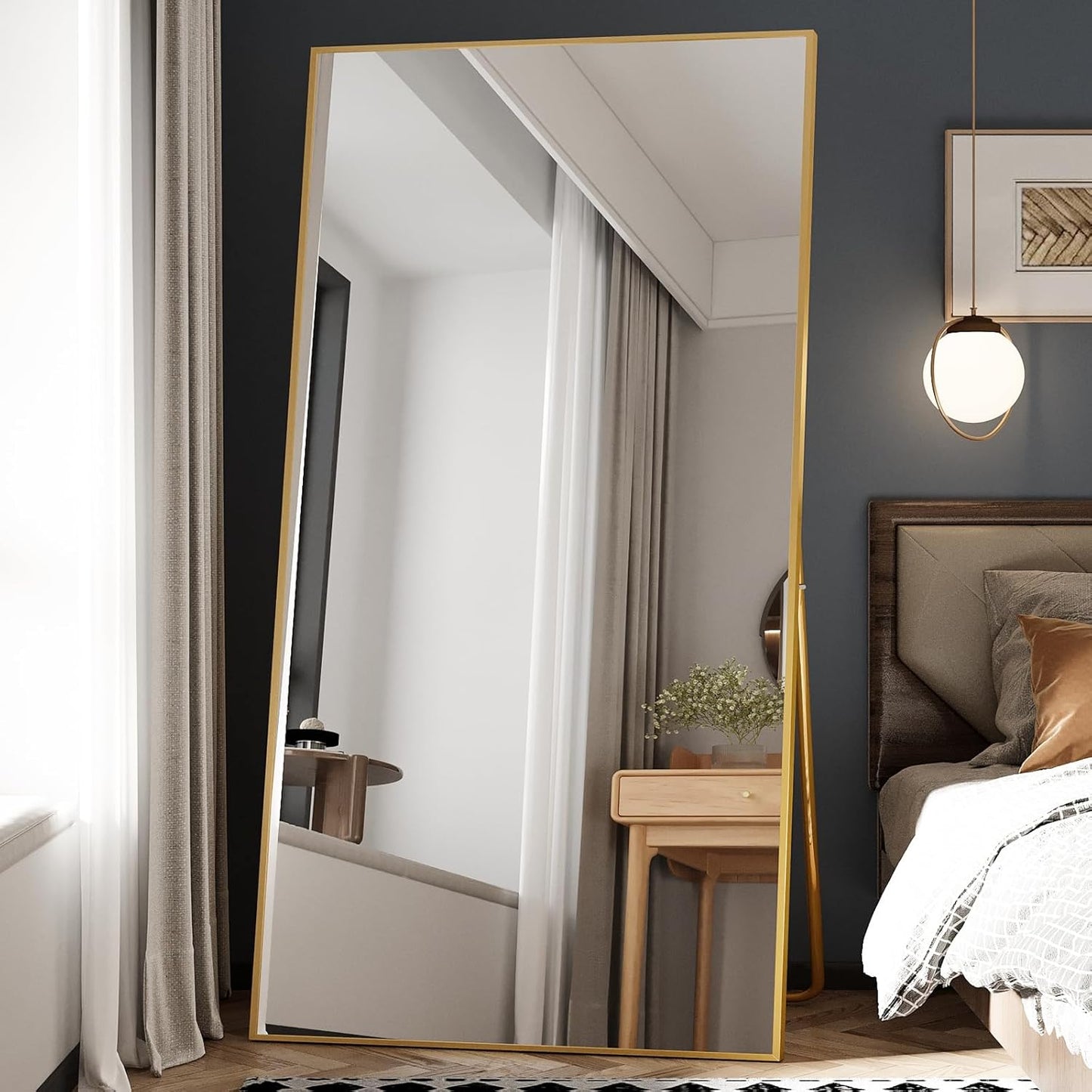 Large Full Length Mirror with Stand for Home Use and Style