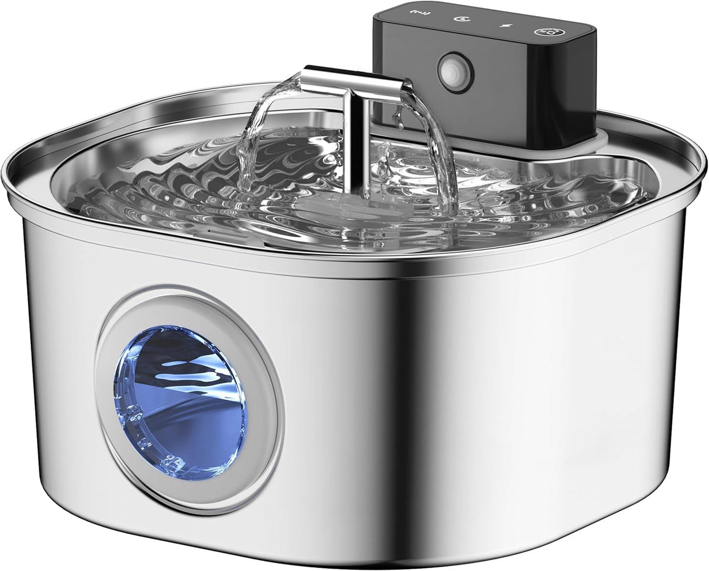 Voluas Stainless Steel Cat Water Fountain: 3 Modes for Pets