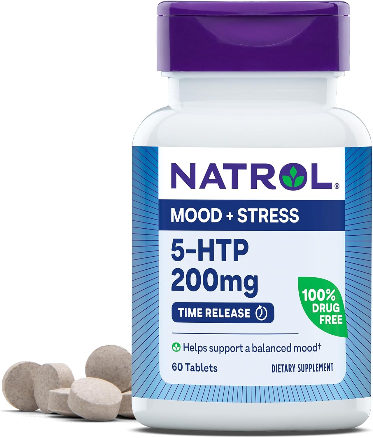 Natrol 5-HTP 200mg Mood Support Supplement for Balanced Mood